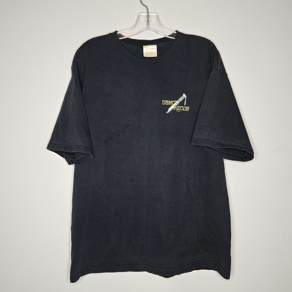 Rothco USMC Recon T-Shirt Mens Black‎ Swift Silent Deadly Graphic Tee Skull XL - Picture 2 of 6